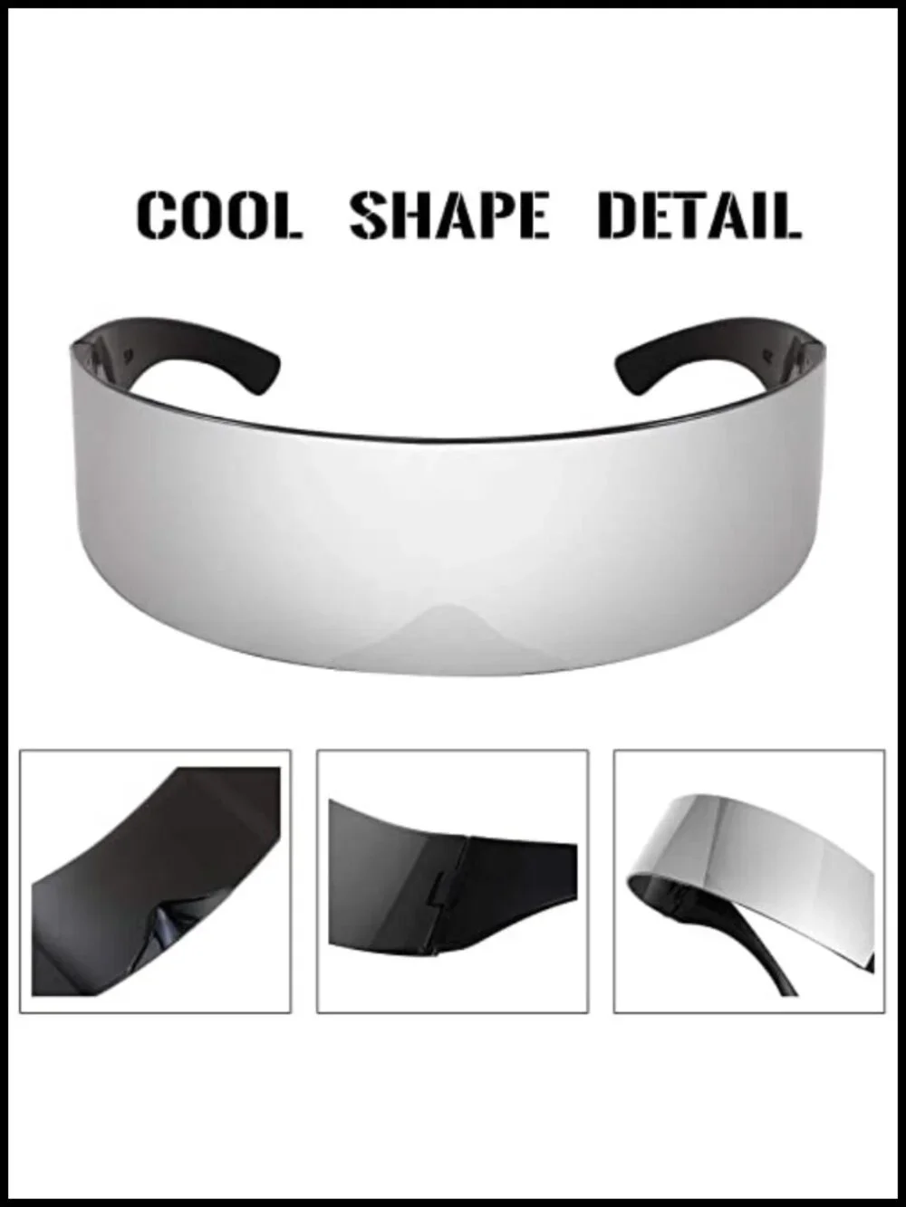 80s Futuristic Cyclops Cyber Visor Sunglasses Punk Style Unisex UV400